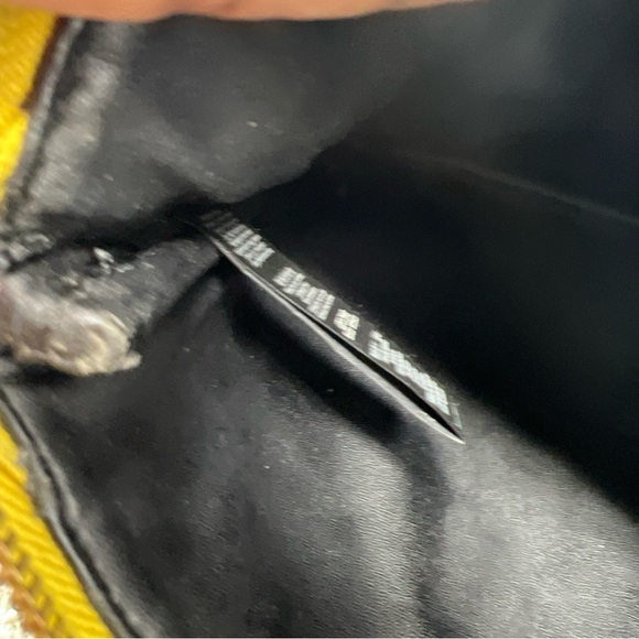 Fossil Leaf Design Coated Canvas Black Clutch/Pouch With Detachable Wristband - Picture 8 of 10